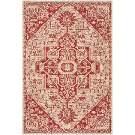 Safavieh 6 ft.-7 in. x 9 ft.-2 in. Linden 100 Rectangle Rug - Red & Creme LND138Q-6